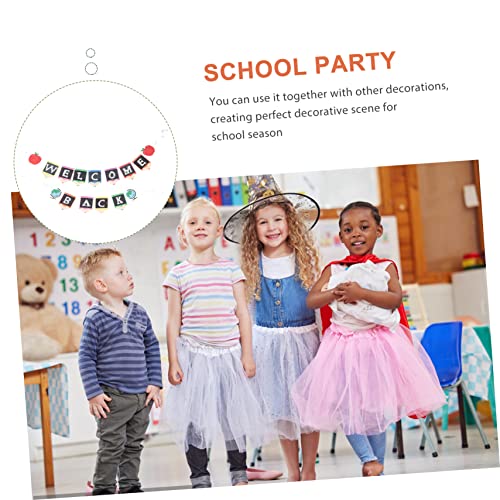 BRIGHTFUFU 2 Stück Teiliges Papier Willkommensbanner Schuldekoration Leichtes Dekoratives Back To School Schild mit Buntem Muster für Klassenzimmer Schulfeier und Partygestaltung von BRIGHTFUFU