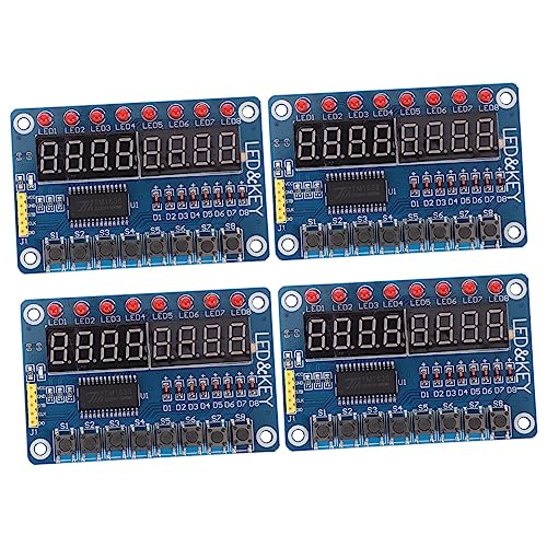 BRIGHTFUFU 4stücke Poliges -anzeigemodul Mit Tasten Digitalröhre Für Mikrocontroller Kompatibel Mit Avr Einfache Verdrahtung Spart Io-Ports Praktische Lösung Für -projekte von BRIGHTFUFU