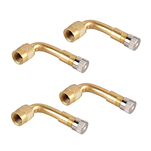 BRIGHTFUFU 4 Stück Teiliges Gebogenes Ventilverlängerungs aus Metall Kompatibler Auto Motorrad und Scooter Adapter Robustes Material mit Gerader Struktur Gelb BRIGHTFUFU 4 Stück Teiliges Gebogenes Ventilverlängerungs aus Metall Kompatibler Auto Motorrad und Scooter Adapter Robustes Material mit Gerader Struktur Gelb von BRIGHTFUFU