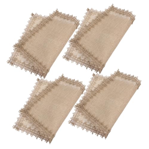 BRIGHTFUFU 4 Stück Teiliges Jute Tischset mit Handgewebtem Fransenrand Hitzebeständige Natürliche Platzsets für Küche und Esszimmer Vielseitige Dekoration für Hochzeit Ostern Frühling Partys von BRIGHTFUFU