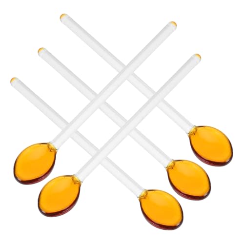 BRIGHTFUFU 5 Stück Langstielige Kaffeelöffel Hochtemperaturbeständige Teelöffel für Kaffee Milch und Desserts für Täglichen Gebrauch Küche von BRIGHTFUFU