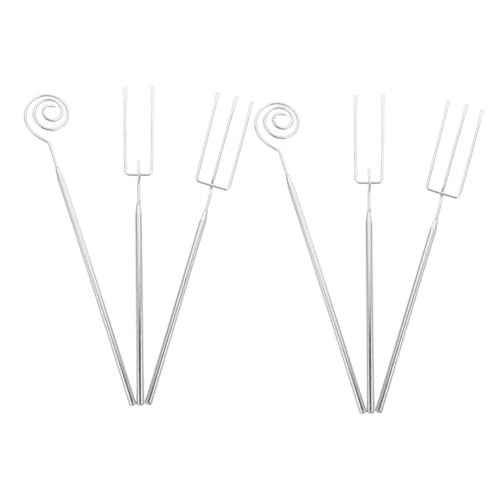 BRIGHTFUFU 6 Stück Teiliges Edelstahl Fondue Gabel Hitzebeständige Dipping Forks für Schokolade und Käse Robustes Küchenutensil für Elektro Gas Flammenherde Stilvolles Design für Familien von BRIGHTFUFU