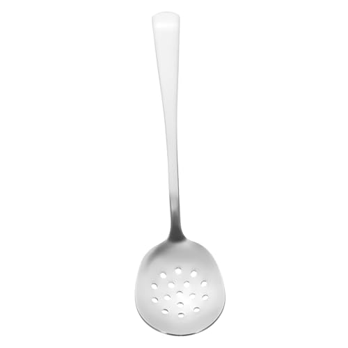 BRIGHTFUFU Edelstahl Servierlöffel mit Sieb Kleines Gelochtes Küchensieb Ergonomischer Griff Poliertes Design für Suppen Salate und Reis Langlebiges Küchenutensil für Restaurant und Zuhause von BRIGHTFUFU