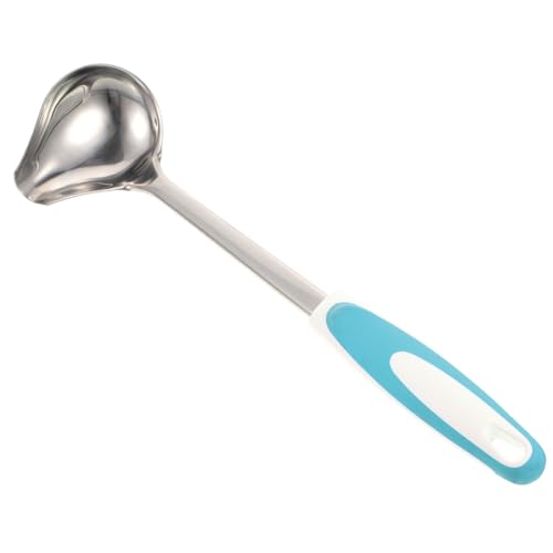 BRIGHTFUFU Edelstahl Soßenlöffel mit Ausgießer Rutschfester Griff Handgefertigte Polierung Langlebig und Leicht zu Reinigen Küchenutensil für Soßen und Suppen Geeignet für Zuhause und von BRIGHTFUFU