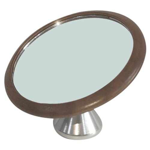 BRIGHTFUFU Kaffeemaschinen Zubehör Rotierender Beobachtungsspiegel für Kaffeezubereitung Mehrwinkel Espresso Extraktionsspiegel Holzoptik Silber von BRIGHTFUFU