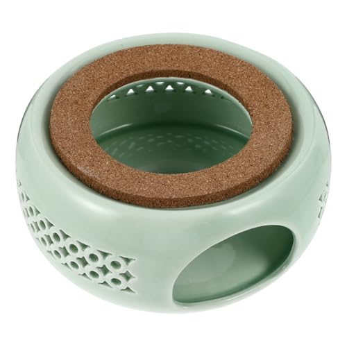 BRIGHTFUFU Keramik Teewärmer Stövchen mit Hitzebeständigem Porzellan Praktischer Teekannen heizer für Losen Tee Langlebiges Tischdekor Sicherer Haushalts teewärmer in Hellgrün von BRIGHTFUFU