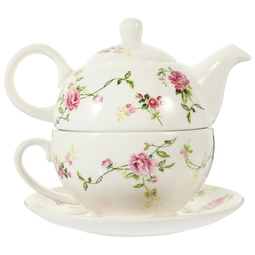 Elegantes Keramik Teekannen-Set Mit Tasse Und Untertasse Platzsparendes Design Für Afternoon Tea Ideal Für Teeliebhaber Und Geschenke von BRIGHTFUFU