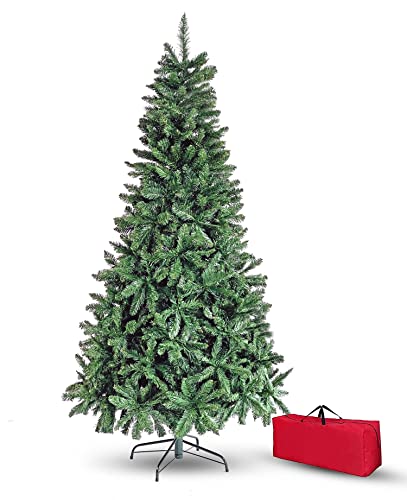 Brigros Künstlicher Weihnachtsbaum, Dicke Kiefernnadeln, Taschen, realistisch, Haken, einfache Montage, PVC, Metallbasis, feuerhemmend (120 cm, Grün) von BRIGROS La voglia di fare