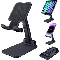Tigrezy Handyhalter, faltbarer Tablet-Halter, Handyhalter für Schreibtisch, kompatibel (schwarz) von BRILLER