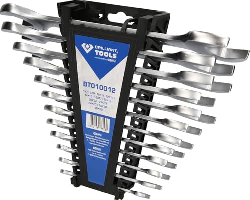 BRILLIANT TOOLS BT010012 Doppel-Maulschlüssel-Satz, 12-tlg [Powered by KS TOOLS] von BRILLIANT TOOLS