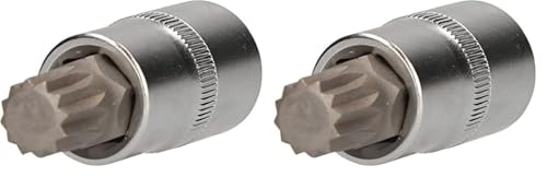 BRILLIANT TOOLS BT022936 1/2" Vielzahn-Bit-Stecknuss, 55 mm lang, M14 [Powered by KS TOOLS] (Packung mit 2) von BRILLIANT TOOLS