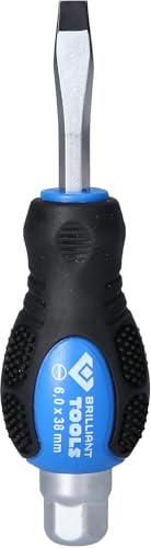 BRILLIANT TOOLS BT034803 Schraubendreher mit Schlagkappe 6,0x38mm, Schlitz [Powered by KS TOOLS] von BRILLIANT TOOLS