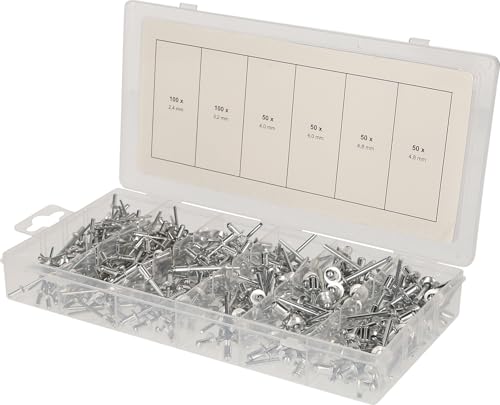 BRILLIANT TOOLS BT066950 Sortiment Blindnieten, 400-tlg, 2, 4 - 3, 2 - 4 - 4, 8 mm [Powered by KS TOOLS] von BRILLIANT TOOLS