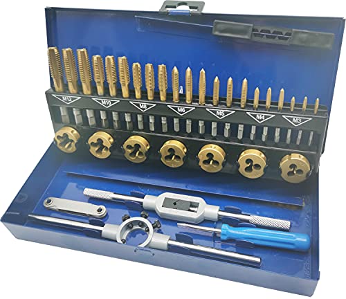 BRILLIANT TOOLS BT101950 TiN Gewindeschneidwerkzeug-Satz, 32-TLG. [Powered by KS Tools] von BRILLIANT TOOLS