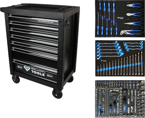 Brilliant Tools BT153207 Werkstattwagen mit 7 Schubladen und 207 Werkzeugen von BRILLIANT TOOLS