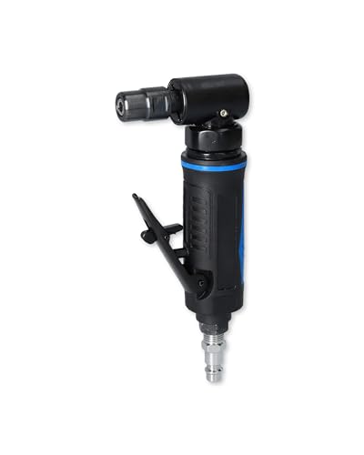 BRILLIANT TOOLS Stabschleifer Druckluft BT160701 20.000 U/min I Geradschleifer abgewinkelt mit Drehzahl-Regulierung durch Regulierungsschraube I Mit 3 + 6mm Spannfutter von BRILLIANT TOOLS