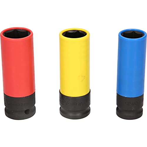 BRILLIANT TOOLS BT691005 1/2" Alu-Felgen-Kraft-Stecknuss-Satz, 17 / 19 / 21 mm, 3-tlg [Powered by KS TOOLS] von BRILLIANT TOOLS