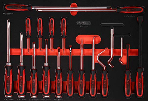 KS Tools 811.1019 Schraubendreher- / und Haken-Satz in Schaumstoffeinlage, 19-tlg von BRILLIANT TOOLS