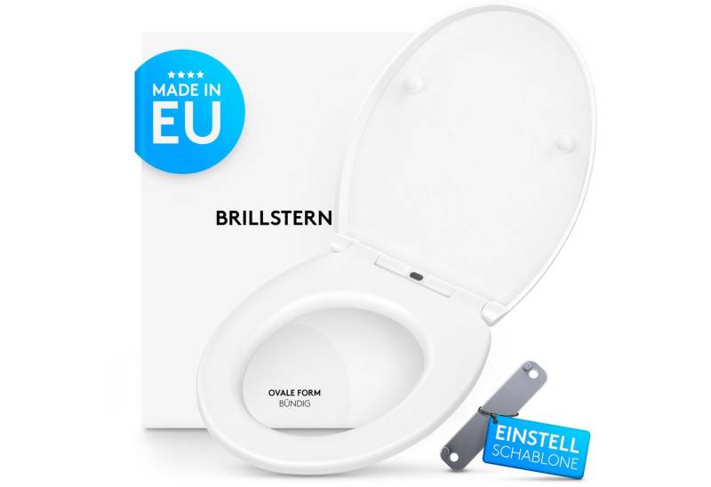 BRILLSTERN WC-Sitz BRILLSTERN - Toilettendeckel Absenkautomatik Oval I 43,7cm X 36,2cm von BRILLSTERN