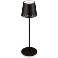 Kiki usb-c dimmbare Akku-Tischleuchte Außenleuchte Gartenleuchte Metall schwarz led 3000 Kelvin 280 lm IP44 Spritzwasserschutz 2,6 w - Briloner von Briloner