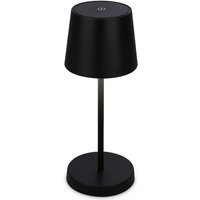 Boja led Tischlampe kabellos IP44, Dimmbar, Touch, Kabellos, Spritzwasserschutz, schwarz, Ø10,5 x 26 cm - Briloner von Briloner