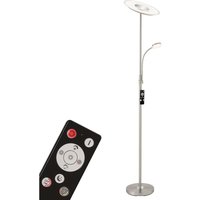 Led Stehleuchte Briloner leuchten agiled, 39 w, 3300 lm, IP20, matt-nickel, Metall-Glas, Dimmbar, mit Fernbedienung, ø 28 cm von Briloner