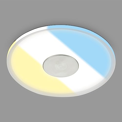 BRILONER – 1x LED Einbaustrahler 230V, LED Strahler Badezimmer IP44, Deckenstrahler, LED Spots, Deckenspots flach, Badezimmerlampe, Lichtfarbe einstellbar von BRILONER