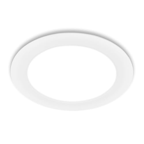 BRILONER - 1x LED Einbaustrahler 230V flach, neutralweißes Licht, 18W, 1980lm, LED Spot, Deckenspots, Spots 230V, Einbauleuchten, Einbauspots, Deckenstrahler, 68mm, 220x30mm (DxH), Weiß von BRILONER