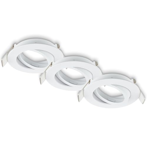 BRILONER - 3er Set Einbaustrahler 230V flach, schwenkbar, GU10, max. 7W, Spot, Deckenspots, Spots 230V, Einbauleuchten, Einbauspots, Deckenstrahler, 68mm Lochmass, 8x2,2 cm, Weiß BRILONER - 3er Set Einbaustrahler 230V flach, schwenkbar, GU10, max. 7W, Spot, Deckenspots, Spots 230V, Einbauleuchten, Einbauspots, Deckenstrahler, 68mm Lochmass, 8x2,2 cm, Weiß von BRILONER