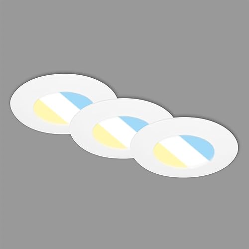BRILONER – 3er Set LED Einbaulampe Badezimmer, IP44, Einbauleuchte, Deckenspots, Lichtfarbe einstellbar, Deckenlampe 4,9 Watt, Deckenleuchte 68x30mm (DxH), weiß BRILONER – 3er Set LED Einbaulampe Badezimmer, IP44, Einbauleuchte, Deckenspots, Lichtfarbe einstellbar, Deckenlampe 4,9 Watt, Deckenleuchte 68x30mm (DxH), weiß von BRILONER