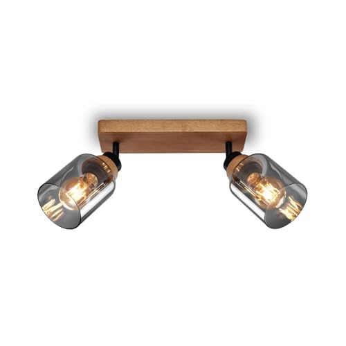 BRILONER – Deckenlampe, Deckenleuchte, Lampe, Rauchglas, Schwenkbar, Wohnzimmerlampe, Schlafzimmerlampe, Küchenlampe, Schwarz-Holz BRILONER – Deckenlampe, Deckenleuchte, Lampe, Rauchglas, Schwenkbar, Wohnzimmerlampe, Schlafzimmerlampe, Küchenlampe, Schwarz-Holz von BRILONER