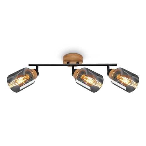 BRILONER – Deckenlampe, Deckenleuchte, Lampe, Rauchglas, Schwenkbar, Wohnzimmerlampe, Schlafzimmerlampe, Küchenlampe, Schwarz-Holz BRILONER – Deckenlampe, Deckenleuchte, Lampe, Rauchglas, Schwenkbar, Wohnzimmerlampe, Schlafzimmerlampe, Küchenlampe, Schwarz-Holz von BRILONER