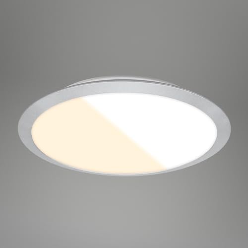 BRILONER – Deckenlampe für das Bad, Deckenleuchte mit einstellbarer Lichtfarbe, LED Lampe, Badezimmerlampe, Badlampe, IP44 Spritzwasserschutz, 370x65 mm, Chrom-Matt von BRILONER