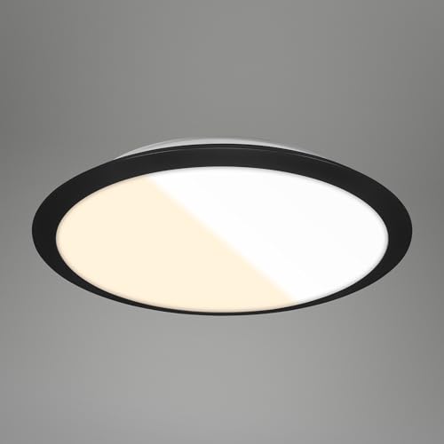 BRILONER – Deckenlampe für das Bad, Deckenleuchte mit einstellbarer Lichtfarbe, LED Lampe, Badezimmerlampe, Badlampe, IP44 Spritzwasserschutz, 370x65 mm, Schwarz von BRILONER