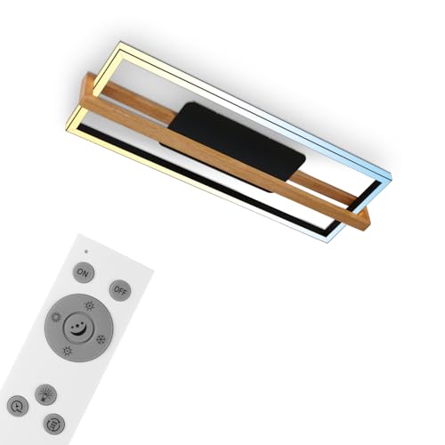 BRILONER – Dimmbare LED Deckenlampe CCT, Fernbedienung, Nachtlicht und Timer, LED Deckenleuchte, LED Lampe, Wohnzimmerlampe, Schlafzimmerlampe, Küchenlampe mit Holz BRILONER – Dimmbare LED Deckenlampe CCT, Fernbedienung, Nachtlicht und Timer, LED Deckenleuchte, LED Lampe, Wohnzimmerlampe, Schlafzimmerlampe, Küchenlampe mit Holz von BRILONER