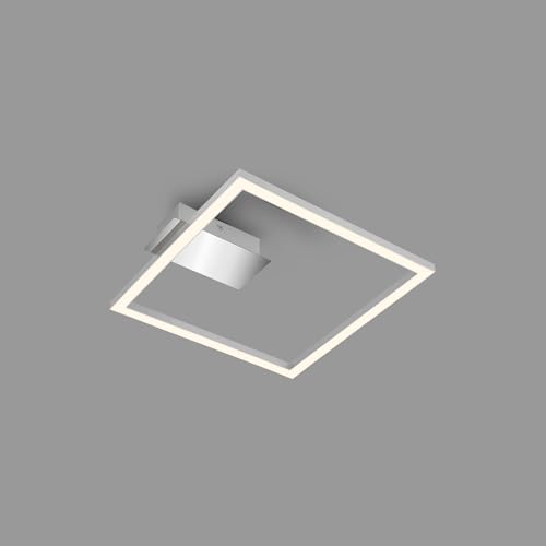 BRILONER - LED Deckenlampe Frame, LED Deckenleuchte mit warmweißer Lichtfarbe, 14W Lampe, Wohnzimmerlampe, Schlafzimmerlampe, 265x250x45 mm (LxBxH), Chrom-Matt von BRILONER