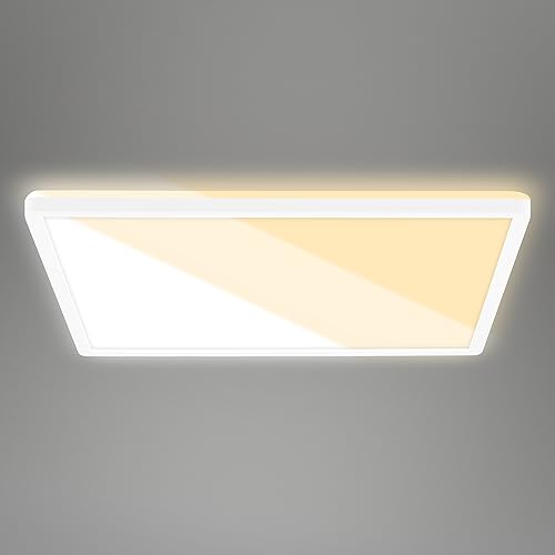 BRILONER – LED Deckenlampe für Wohnzimmer, LED Deckenleuchte flach, LED Lampe, Wohnzimmerlampe, LED Panel, Lichtfarbe einstellbar, Backlight, Weiß, 42 cm von BRILONER