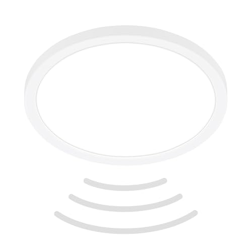 BRILONER - LED Deckenlampe mit Bewegungsmelder 3m Reichweite IP44, neutralweiße Lichtfarbe, flach, 120 Grad Erfassung, Deckenleuchte, LED Panel, Badlampe, Badezimmerlampe, 24x3 cm, Weiß BRILONER - LED Deckenlampe mit Bewegungsmelder 3m Reichweite IP44, neutralweiße Lichtfarbe, flach, 120 Grad Erfassung, Deckenleuchte, LED Panel, Badlampe, Badezimmerlampe, 24x3 cm, Weiß von BRILONER