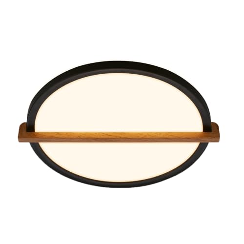 BRILONER - LED Deckenlampe mit Holz, indirektes Licht, 3.000K warmweiß, Lampe, Deckenleuchte, Wohnzimmerlampe, LED Panel, Küchenlampe, Deckenbeleuchtung, 29 x 31,5 x 4 cm, Schwarz BRILONER - LED Deckenlampe mit Holz, indirektes Licht, 3.000K warmweiß, Lampe, Deckenleuchte, Wohnzimmerlampe, LED Panel, Küchenlampe, Deckenbeleuchtung, 29 x 31,5 x 4 cm, Schwarz von BRILONER