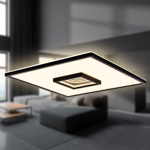 BRILONER - LED Deckenlampe mit Infinity Spiegel, 3D Tunneleffekt, Lichtflächen einzeln schaltbar, LED Lampe, Deckenleuchte, Wohnzimmerlampe, Schlafzimmerlampe, Küchenlampe, 42x42x4 cm, Schwarz BRILONER - LED Deckenlampe mit Infinity Spiegel, 3D Tunneleffekt, Lichtflächen einzeln schaltbar, LED Lampe, Deckenleuchte, Wohnzimmerlampe, Schlafzimmerlampe, Küchenlampe, 42x42x4 cm, Schwarz von BRILONER