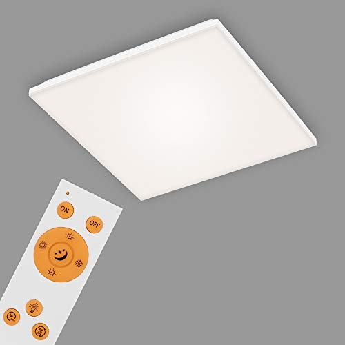 BRILONER - LED Deckenlampe mit Sternenhimmel, einstellbar von warmweiß bis kaltweiß, Fernbedienung, Lampe, Deckenleuchte, Wohnzimmerlampe, LED Panel, Schlafzimmerlampe, 45x45x7,5 cm, Weiß von BRILONER