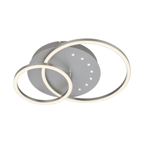 BRILONER - LED Deckenlampe mit kleinen LED-Dots, warmweißes Licht, Schwenkbare Deckenleuchte, LED Lampe Alufarbig, 24W Wohnzimmerlampe mit Speicherfunktion, 400x300x75 mm (LxBxH) von BRILONER