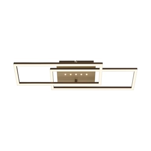 BRILONER - LED Deckenlampe mit kleinen LED-Dots, warmweißes Licht, Schwenkbare Deckenleuchte, LED Lampe Braun-Gold, 28W Wohnzimmerlampe mit Speicherfunktion, 560x180x75 mm (LxBxH) von BRILONER