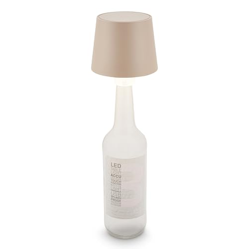 BRILONER - LED Flaschenlampe kabellos mit Touch, dimmbar, warmweiße Lichtfarbe, Flaschenleuchte, LED Lampe, Akku Tischleuchte, Weinlampe, Flaschenlampe Aufsatz, 10,5x11,5 cm, Beige BRILONER - LED Flaschenlampe kabellos mit Touch, dimmbar, warmweiße Lichtfarbe, Flaschenleuchte, LED Lampe, Akku Tischleuchte, Weinlampe, Flaschenlampe Aufsatz, 10,5x11,5 cm, Beige von BRILONER