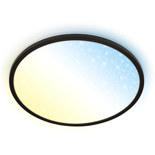 BRILONER - LED Panel mit Fernbedienung, dimmbar, Sternenhimmel, CCT warmweiß bis kaltweiß, LED Lampe, Deckenleuchte, Wohnzimmerlampe, Küchenlampe, Deckenbeleuchtung, Flurlampe, 37,5x4,5 cm, Schwarz BRILONER - LED Panel mit Fernbedienung, dimmbar, Sternenhimmel, CCT warmweiß bis kaltweiß, LED Lampe, Deckenleuchte, Wohnzimmerlampe, Küchenlampe, Deckenbeleuchtung, Flurlampe, 37,5x4,5 cm, Schwarz von BRILONER