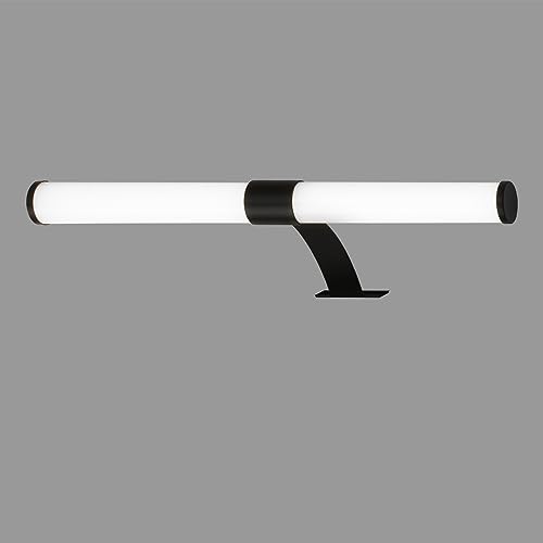 BRILONER - LED Spiegelleuchte Bad, Spiegellampe 2 in 1 Montage, Schranklampe, Wandlampe, IP44, neutralweiße Lichtfarbe, 6W, Schwarz, 40 cm von BRILONER