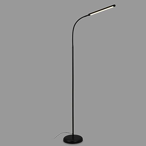 BRILONER – LED Stehlampe dimmbar als Deko im Wohnzimmer und Leselampe, Schwenkbare LED Lampe, Wohnzimmerlampe, Touch, Indirekte Beleuchtung, Schwarz von BRILONER