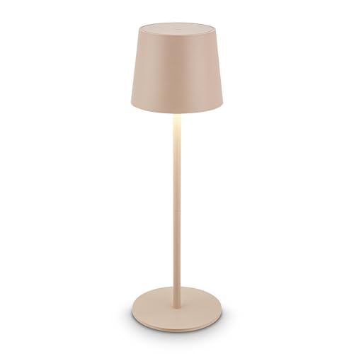 BRILONER - LED Tischlampe kabellos IP44 mit Touch, dimmbar, Akku & Lichtquelle tauschbar, Nachttischlampe, Leselampe, LED Lampe, Campinglampe, Tischleuchte, Akkulampe, Outdoor Lampe, 11x33cm, Beige BRILONER - LED Tischlampe kabellos IP44 mit Touch, dimmbar, Akku & Lichtquelle tauschbar, Nachttischlampe, Leselampe, LED Lampe, Campinglampe, Tischleuchte, Akkulampe, Outdoor Lampe, 11x33cm, Beige von BRILONER