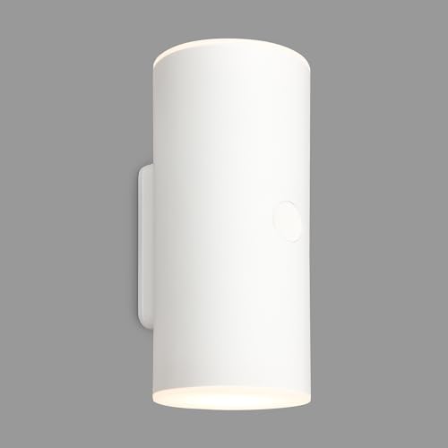 BRILONER - LED Wandlampe Akku mit Touch, dimmbar in Stufen, 15 min. Timer, Aussenlampe, Wandleuchte aussen, LED Strahler außen, Außenleuchte, Außenwandleuchten, 15,5x7x8 cm (HxBxT), Weiß von BRILONER