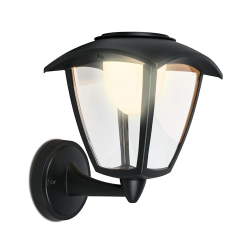 BRILONER - LED Wandleuchte ohne Stromanschluss Touch, dimmbar in Stufen, Akku tauschbar, Wandlampe Akku, Aussen, Wandbeleuchtung außen, Außenleuchte, 23x19,5x16,5 cm, Schwarz von BRILONER